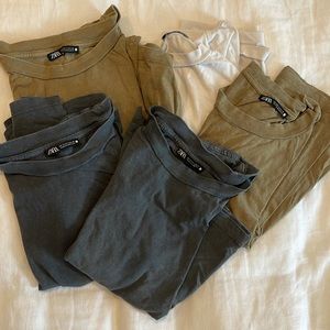 Assortment of Zara crop tees size S